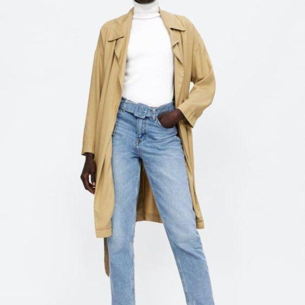 Zara Oversized Camel Duster Trench Jacket New XS